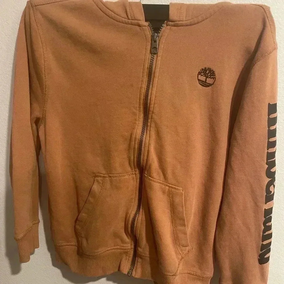 Timberland hoodie youth brown full zip jacket sweatshirt - Picture 3 of 7